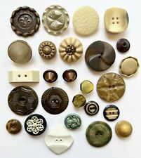 Lot 0f 25 Old Vintage Buttons Celluloid Plastic Various Types Tight Top Toggle + picture