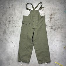 VTG 40s USN Wet Foul Weather Trousers Pants Deck Bib Overalls WW2 OD US Navy picture