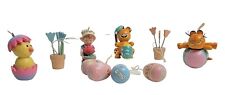 Vtg 10 Easter Ornaments 2 Garfield The Cat Flowers and Eggs 1981 See Photos picture