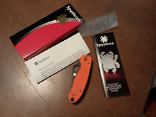 Spyderco Para 3 Orange G10 CTS-XHP DLC Cutlery Shoppe exclusive Rare  picture
