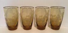 Libbey’s 60s Set of 4 Vintage Light Gold Drinking Glasses w/Embossed Design Nice picture