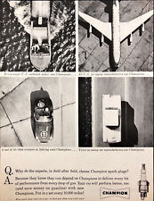 1960 Champion Spark Pluigs Vintage Print Ad Boat Plane Auto Race Car picture