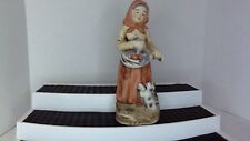 Vintage Homco 1417 Figurine Old Lady Woman Gathering Fruit with Puppy Dog 8