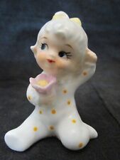 1960's Napco Baby Of The Month Porcelain Figurine Vintage Yellow Bow picture
