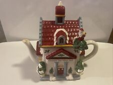 Vintage Spode - Christmas Tree Village Hall Teapot - 2002 EUC picture