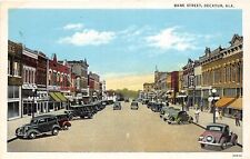 J53/ Decatur Alabama Postcard c1930-50s Bank Street Stores 242 picture
