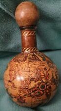 Vintage Italian Liquor Glass Bottle Covered In Maps picture