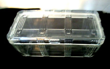Vintage Hazel Atlas Clear Glass 2 pc Refrigerator Dish Criss Cross Lid Rectangle picture