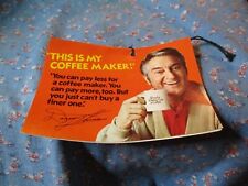 Norelco Coffee Maker Hang Tag 1975 Features Danny Thomas picture