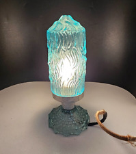 Antique Art Deco Swirl Tornado Table Aqua Lamp Blue picture