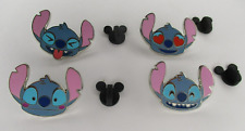 Disney Emoji Blitz Stitch Pin Heart Eyes Tongue Out Embarrassed Lot of 4 Pins picture