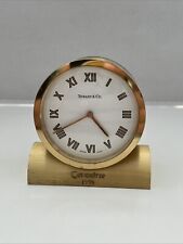 VTG TIFFANY & CO. - Heavy Brass Swiss Made Quartz Desk Clock picture