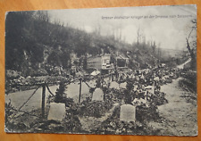 Graves of German soldiers on the road to Soissons WW1 postcard 1915 feldpost picture
