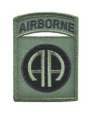 US ARMY 82nd Airborne Patch   SUBDUED  2.25 x 3.0 inches Approximately picture