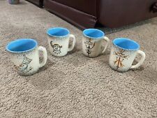 LOMA of ARIZONA Southwestern Vintage Decorative Art Pottery Mug Set of 4 Designs picture