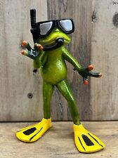 Frog With Snorkel Resin Figurine 5.5