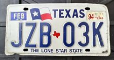 1994  TX. Vintage  1994 Texas  Plate “JZB 03K” picture