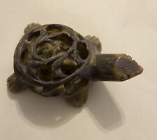 Soapstone Carved Turtle With Baby Figurine  picture