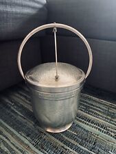 Mid Century Italian Modern Hammered Aluminum Ice Bucket Hinged Lid Nasco Italy  picture