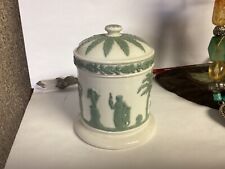Wedgwood Embossed Queensware Lidded Cylinder Tea Box Green picture