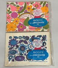 Vtg Scott Paper Placemats 1960s Mod Flower Power Groovy Retro For Party Crafts picture