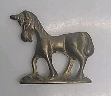 Vintage Solid Brass Unicorn Horse Miniature Mini Figure Statue 2