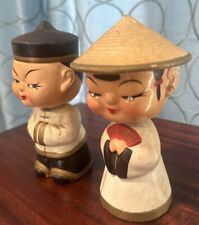 Vintage 1950's Japan Pair Bobblehead Nodders Chinese Man Woman Free US Shipping picture