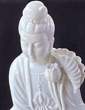 VTG Chinese Guanyin Goddess Blanc de Chine Porcelain Statue Hollywood Regency picture