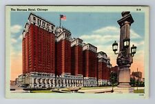 Chicago IL-Illinois, The Stevens Hotel, Advertising, Vintage Souvenir Postcard picture