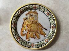 Decorated Elephant Plate Hand Painted-Namaste With Compliments AKORN picture