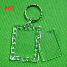 Portable 5PCS Keychain Key Rings Blank Clear Transparent Acrylic Picture Frames picture