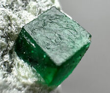 163 CT Full Terminated Top Green Swat Emerald Crystal On Matrix From Pakistan picture