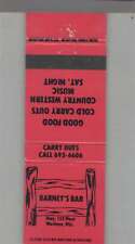 Matchbook Cover - Music Related Barney's Bar Mosinee, WI picture