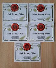 Lot of 5 vintage Irish Tawny wine labels picture