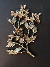 Vintage Syroco Wall Plaque Dogwood Floral Branch Gold 7035 MCM Hollywood Regency picture
