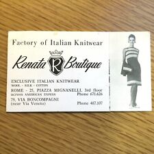 1960s RENATA BOUTIQUE vintage brochure ROME, ITALY Factory of Italian Knitwear picture