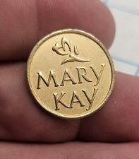VTG Lapel Pinback Hat Pin Gold Tone Mary Kay Round Button Pin picture
