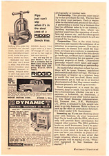 1967 Print Ad The Ridge Tool Company Ridgid Bench Vise Pipe Just Can't Slip picture