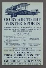 IMPERIAL AIRWAYS & THOMAS COOK WINTER SPORTS VINTAGE AIRLINE TIMETABLE  picture