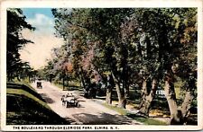 Postcard Posted 1929 The Boulevard Through Eldridge Park Elmira N Y [oo] picture