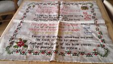 ANTIQUE HAND EMBROIDERED VICTORIAN  SAMPLER picture