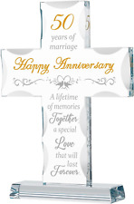 50Th Wedding Anniversary Cross Gifts for Couple, 50 Years of Marriage Cross Reli picture