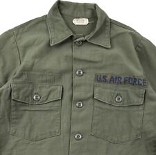 VTG Sateen Shirt Men 14.5 33 Small Air Force OG-107 Military Utility Cotton ‘70s picture