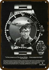 1975 JAWS Author PETER BENCHLEY & ROLEX Vntge-Look DECORATIVE REPLICA METAL SIGN picture