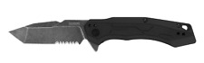 Kershaw Analyst Folding Knife Black Glass/Nylon Handle Tanto Part Serrated 062ST picture