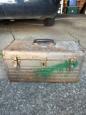 Vintage Sears Craftsman Silver Metal Tool Box 6500 w/Removable Red Tray 18” picture