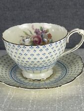 Paragon Teacup And Saucer Fleur De Lid Vintage 1935 English China Roses Scallope picture