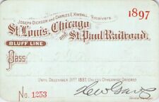 1897 ST LOUIS CHICAGO ST PAUL RECEIVER RAILROAD RAILWAY RR RWY PASS   picture