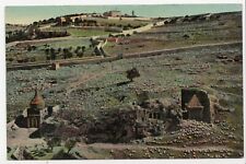 Aerial View of Valley of Jehosaphat Jerusalem Lithograph Unposted Postcard picture