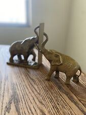 Vintage Solid Brass Elephant Decor Etched Collectible Made in Korea picture